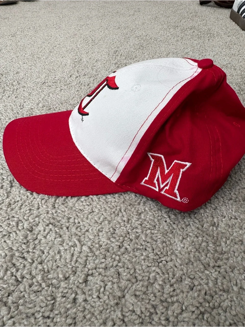 Red and White Baseball Cap with Embroidered Vintage Cincinnati Reds Logo